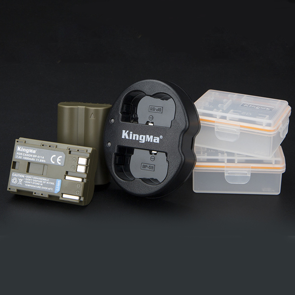 Bộ sản phẩm gồm 2 Pin + 1 Sạc KingMa BP-511A - Hàng chính hãng