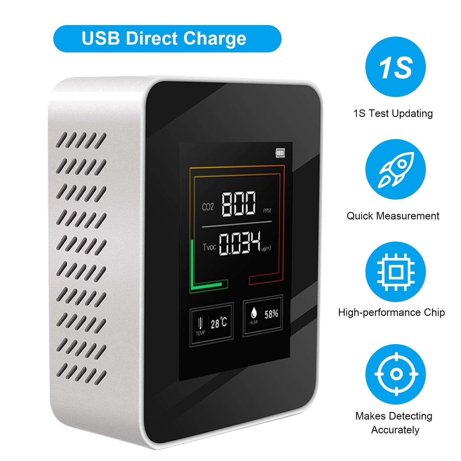 CO2 Meter LCD Backlight Indoor Carbon Dioxide CO2 Concentration Detector Intelligent Air Quality Analyzer Tester with