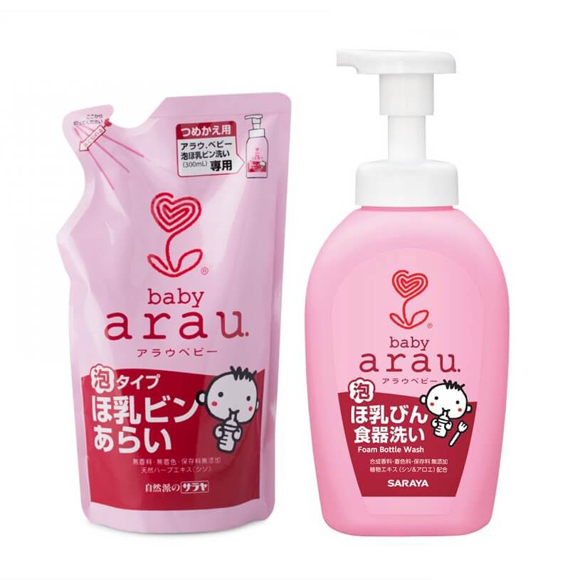 Nước rửa bình sữa Arau Baby 450ml cho bé, dung dịch rửa bình sữa Nhật Bản