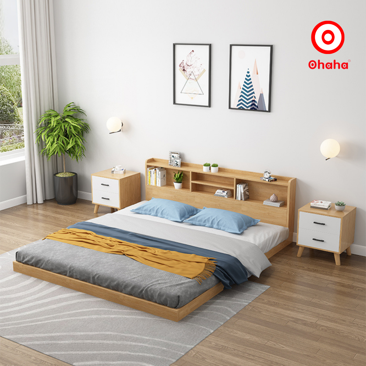 GIƯỜNG NGỦ BỆT KIỂU NHẬT TATAMI GỖ CÔNG NGHIỆP OHAHA - GB010