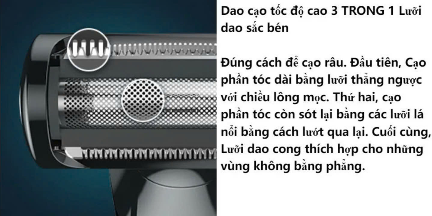 Máy cạo râu khô và ướt - Hàng Chính Hãng