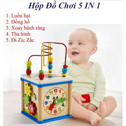 Đồ Chơi Xếp Hình 4 Mặt - Đa Chức Năng 5in1 Bằng Gỗ Giúp Bé Phát Triển Toàn Diện