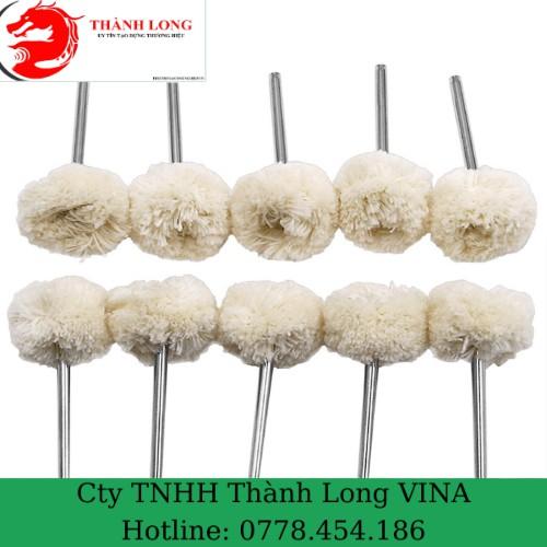 Bộ 10 đầu len đánh bóng chân 3ly  sản phẩm dùng cho máy khoan mài khắc mini