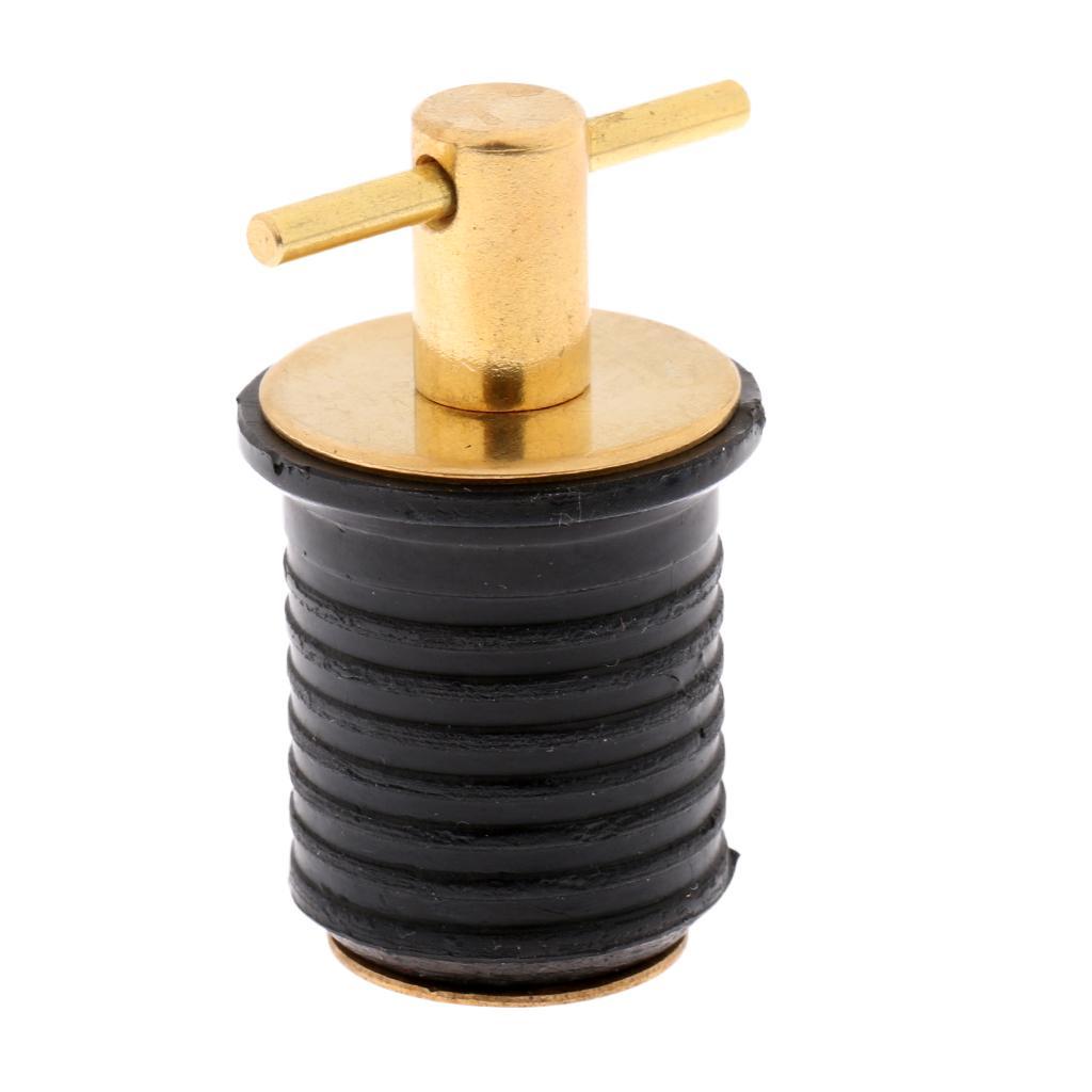 0.9'' Brass & Rubber Boat Hull/Livewell/Baitwell Twist Drain Plug Turn-tite Drain Plug