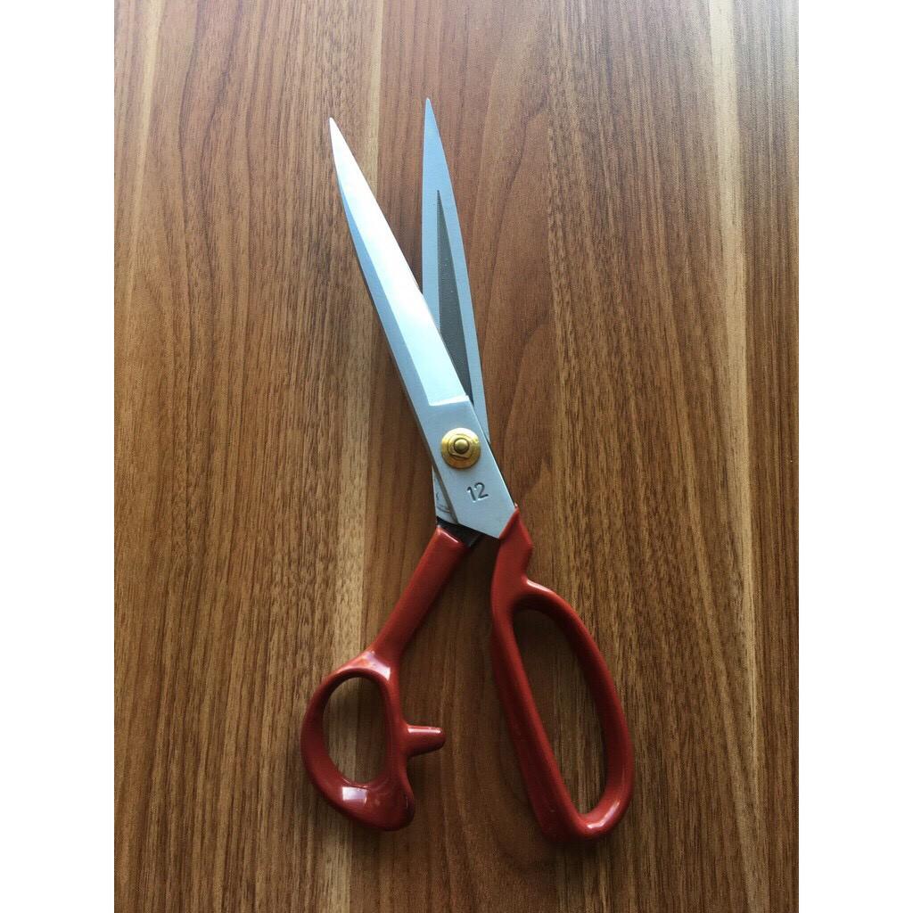 Kéo cắt vải Pin cán ĐỎ lưỡi trắng loại cao cấp size 11inch và 12 inch