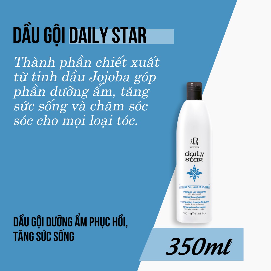 Dầu gội  Ý dưỡng ẩm và tăng sức sống cho tóc RRline Daily Star Shampoo 350ml