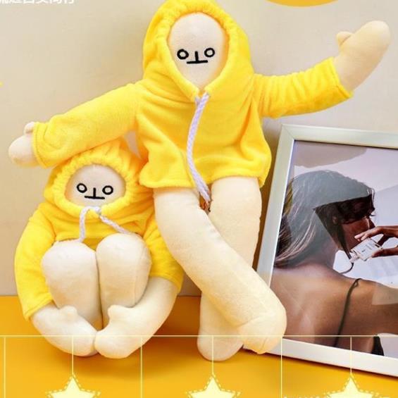 Người Chuối Gấu Nhồi Bông Trầm Cảm-Banana Man Bông Cô Đơn Tạo Nhiều Kiểu Dáng kích cỡ 18~40cm
