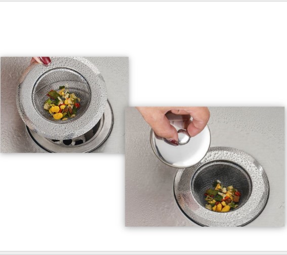 Dụng cụ lọc rác inox- N01, dụng cụ chặn rác bồn rửa bát bằng thép không gỉ
