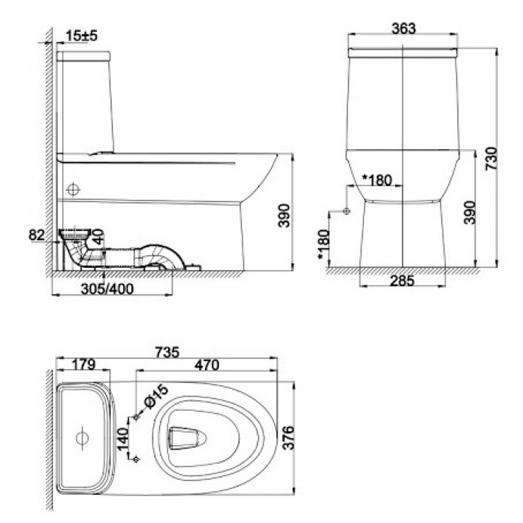 Bồn Cầu American Standard WP-2073 Dòng Modern