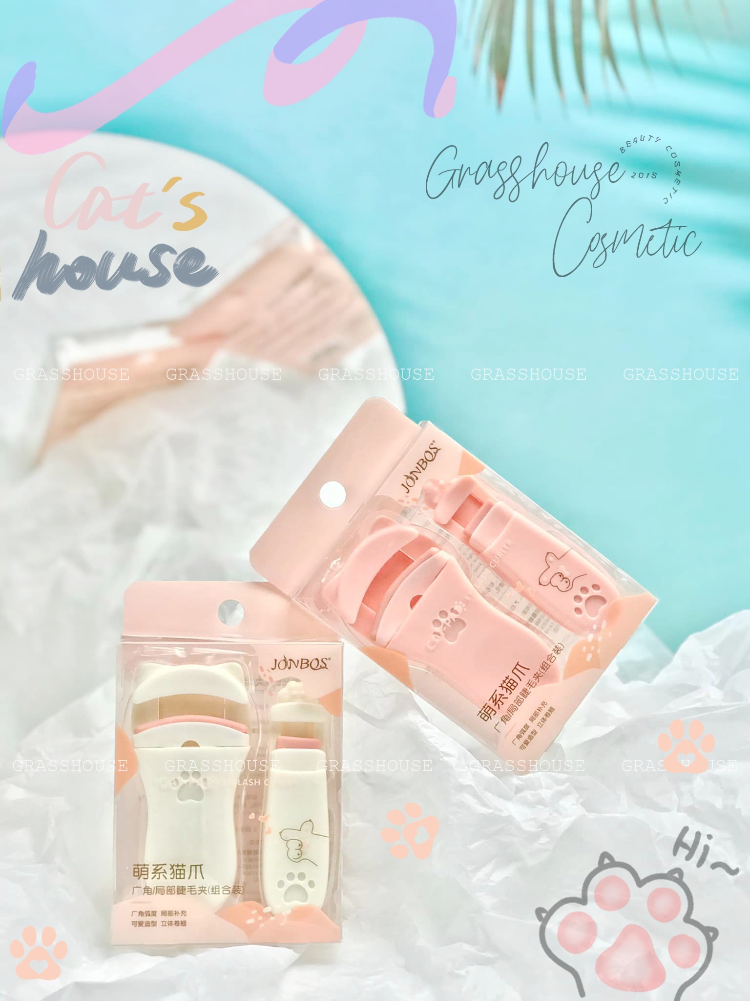 SET BẤM Mi MEOW Hình Móng Vuốt Mèo Dễ Thương Tạo Dáng Và Uốn Cong Mi