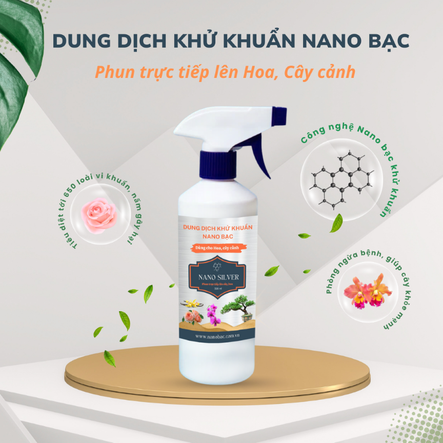 Dung Dịch Trị Nấm Cây &amp; Hoa Nano Bạc Hoàng Gia Khử Khuẩn Cho Hoa Lan, Hoa Hồng &amp; Cây Cảnh 200ml