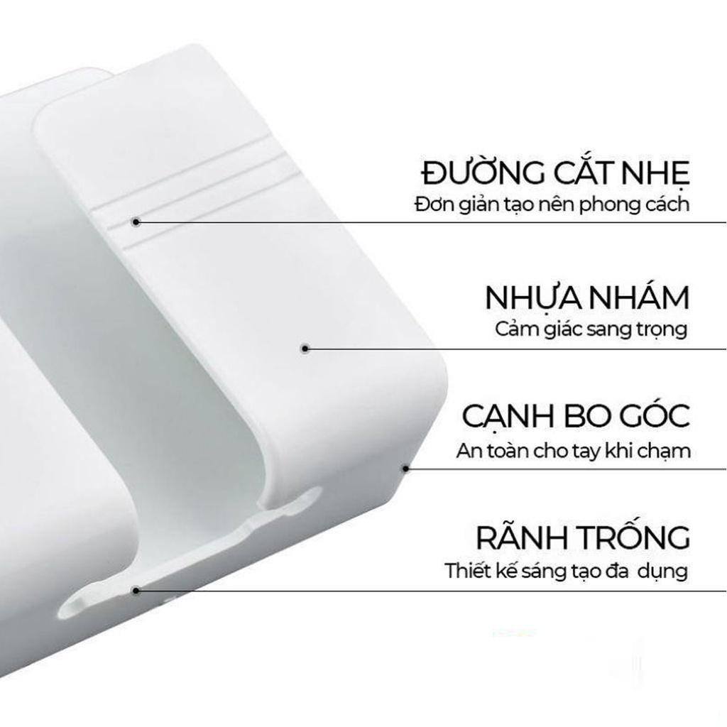Giá dán tường để điện thoại, Remote điều khiển, ổ cắm - Giá đỡ sạc điện thoại treo tường đa năng siêu chắc không cần vít