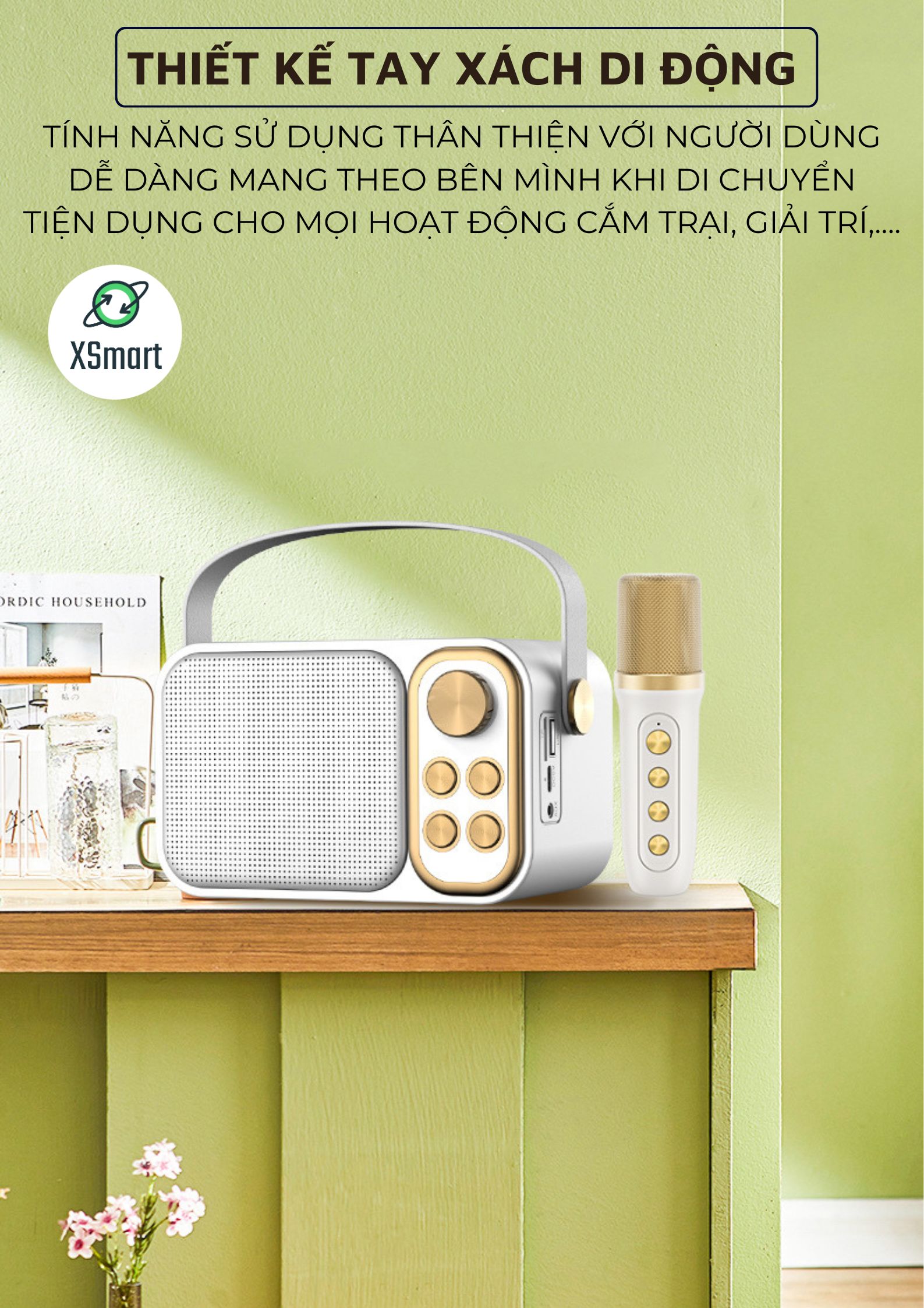 Loa Bluetooth Hát Karaoke Âm Thanh Siêu Hay YS-106BT Chỉnh Giọng Hát Pro-Hàng Chính Hãng