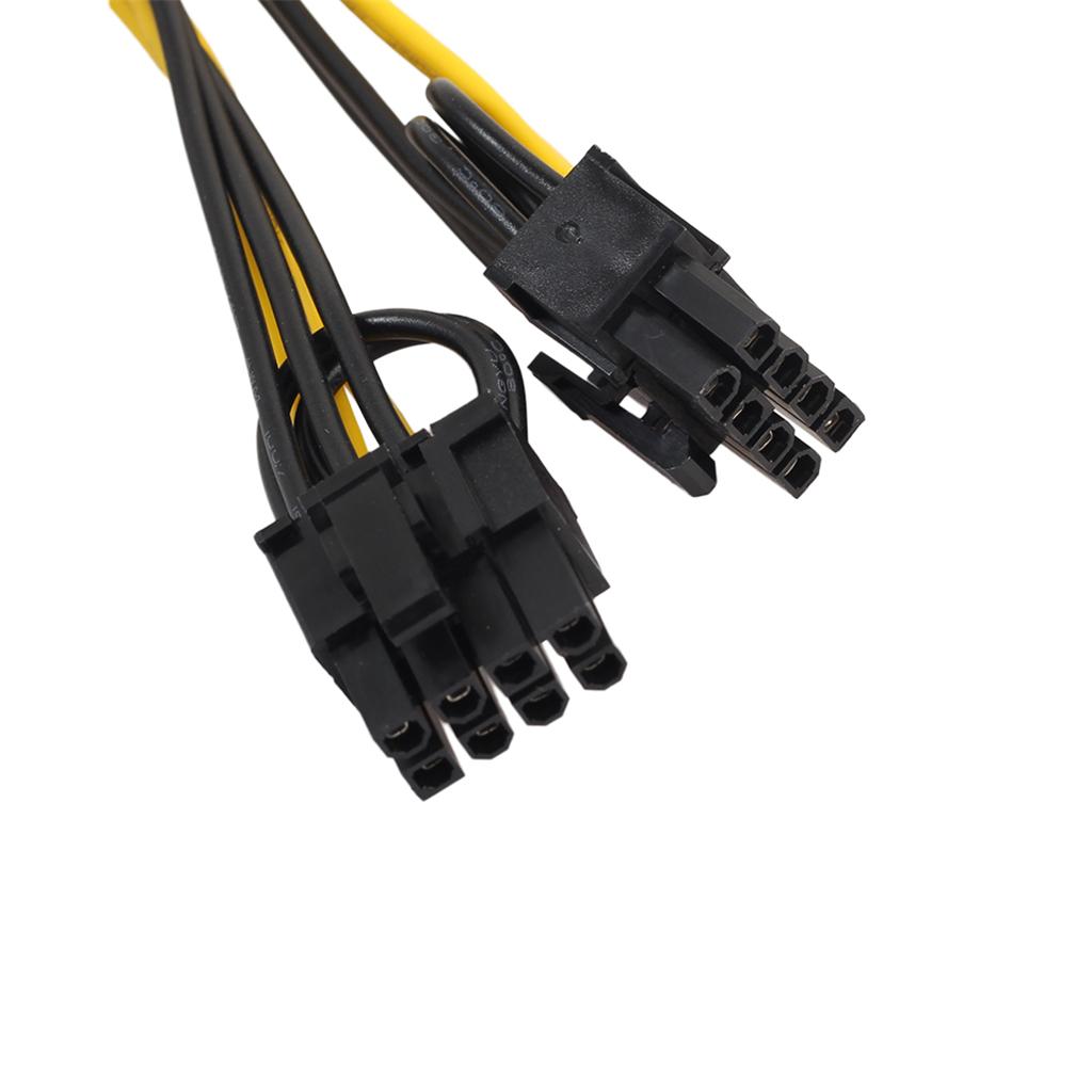 PCI-Express PCIE 6 Pin to Dual 8 Pin Video Card Y-Splitter Adapter Power Supply Cable