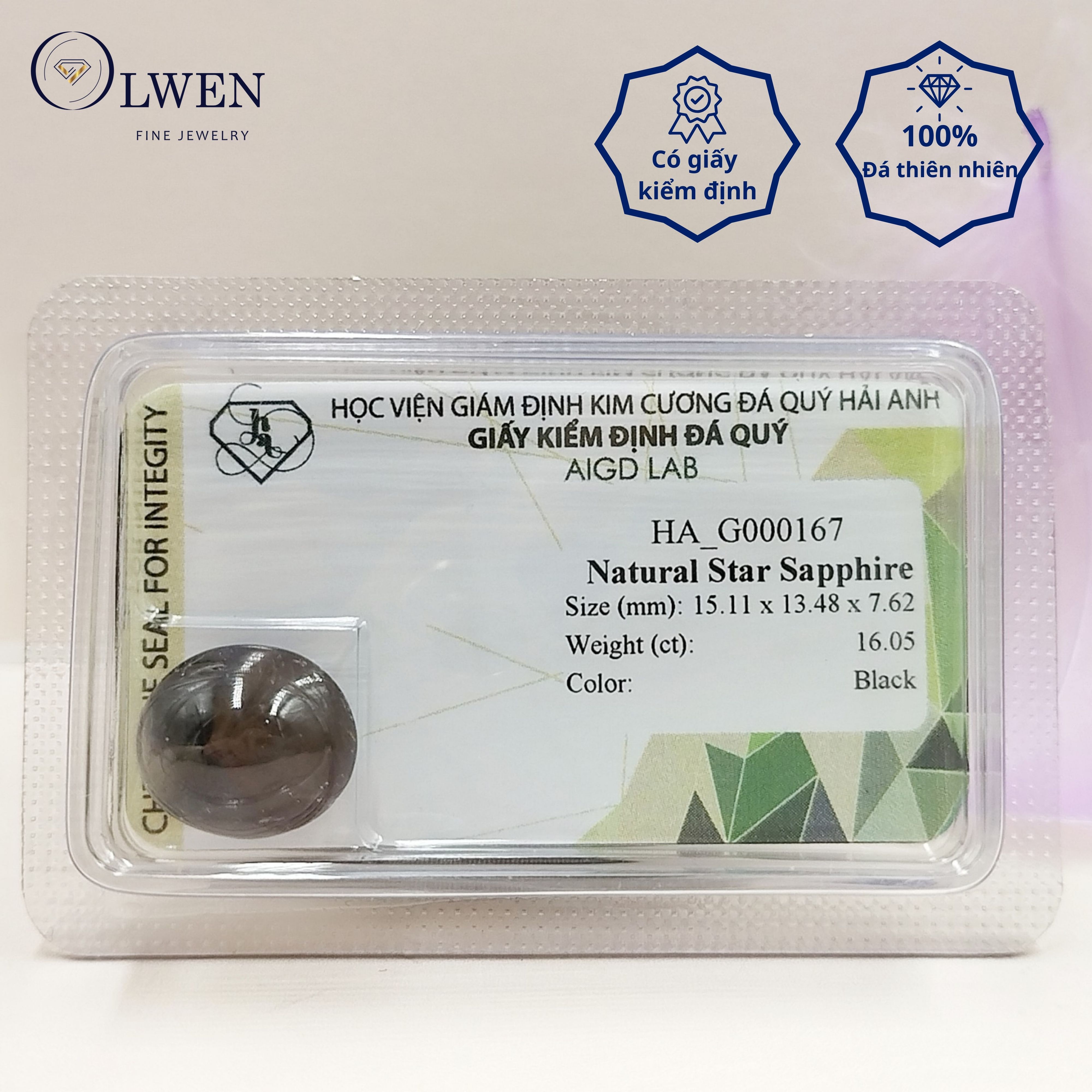 Viên đá Sapphire thiên nhiên HA-G000167