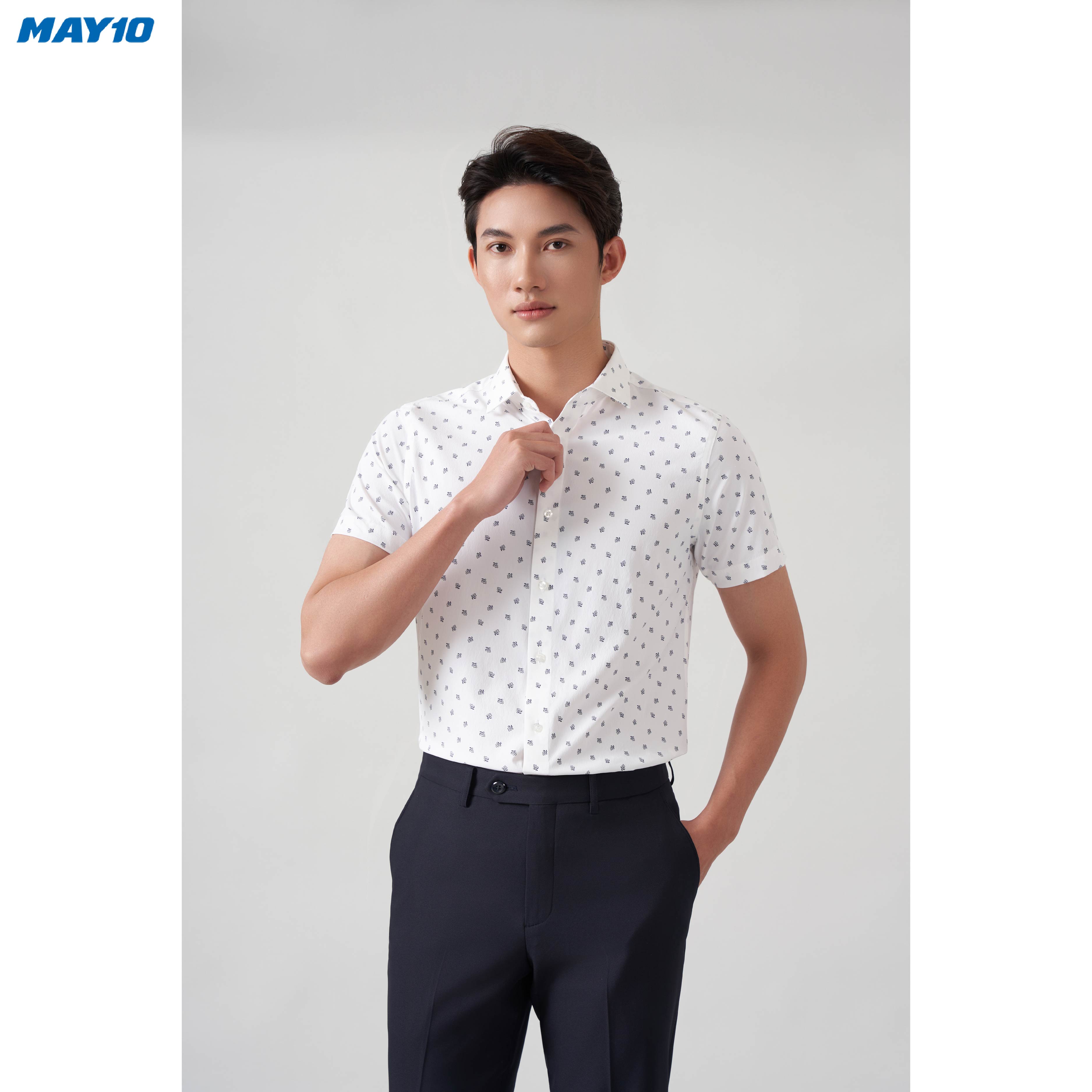 Áo sơ mi nam cộc tay May 10 dáng SlimrFit mã 010122186A