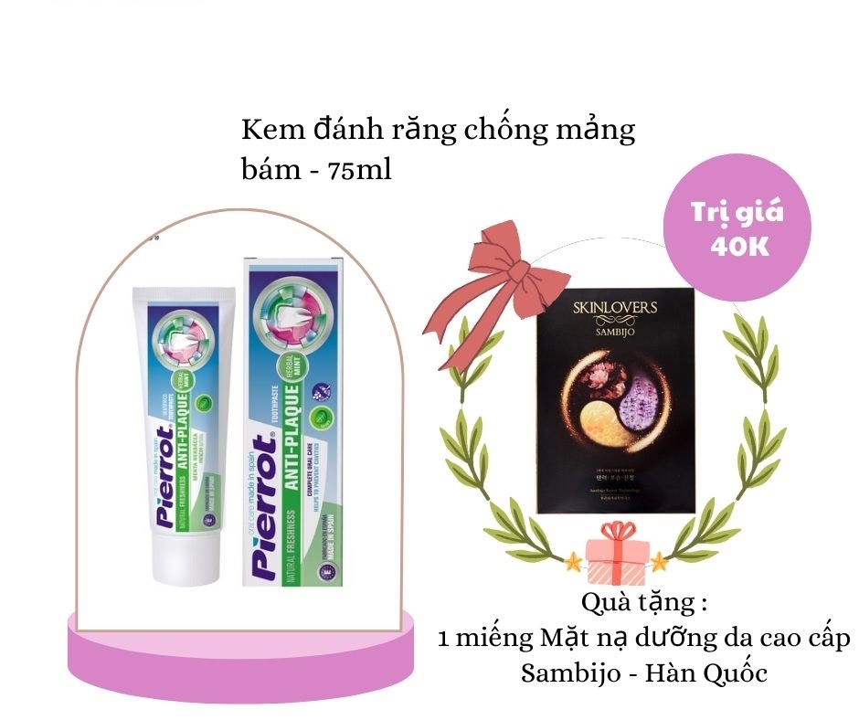 [Tặng 1 mặt nạ] Kem đánh răng Pierrot làm Trắng răng 75ml