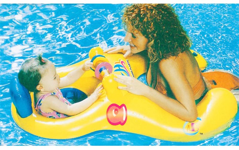 Phao bơi đôi cho Mẹ và Bé có xỏ chân an toàn ABC56 (Vàng Xanh) Sportslink