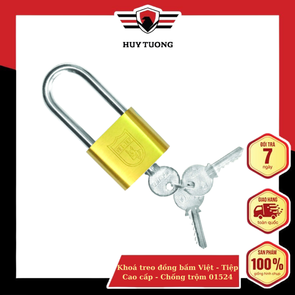 Khoá treo đồng bấm Việt - Tiệp Cao cấp - Chống trộm | Mã SP: 01524