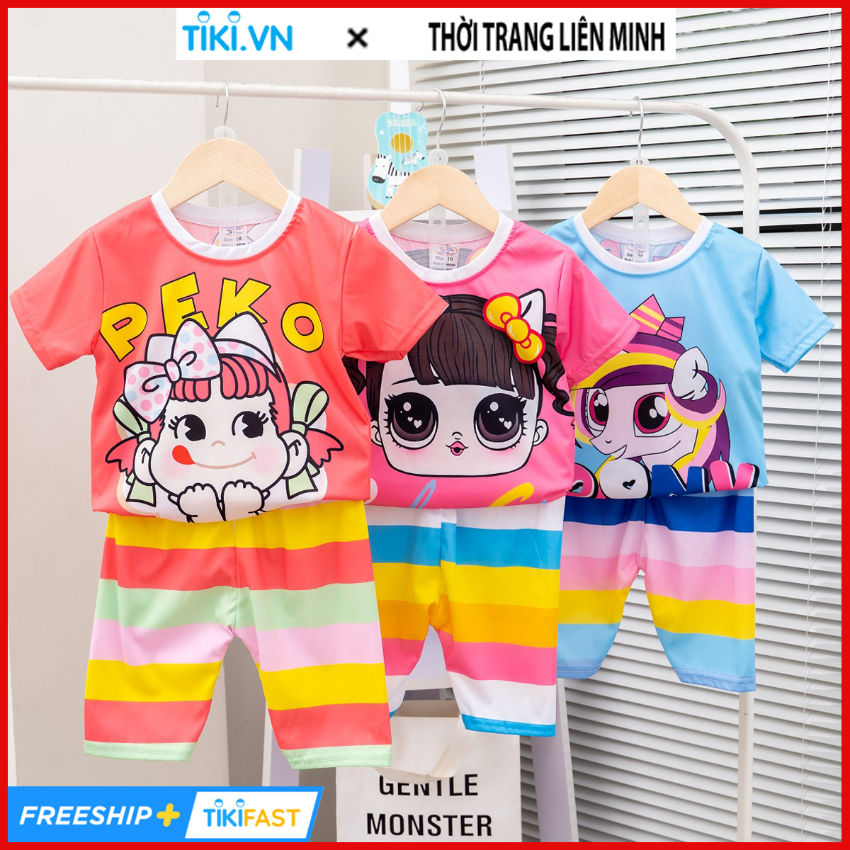 Combo 3 Quần áo bé gái, đồ bộ Mimykid in 3D hoạt hình dễ thương, đáng yêu co giãn 4 chiều mềm mại, thấm hút mồ hôi tốt, thời trang, set, bộ đồ, đồ cho trẻ em, bé gái từ 8-28kg