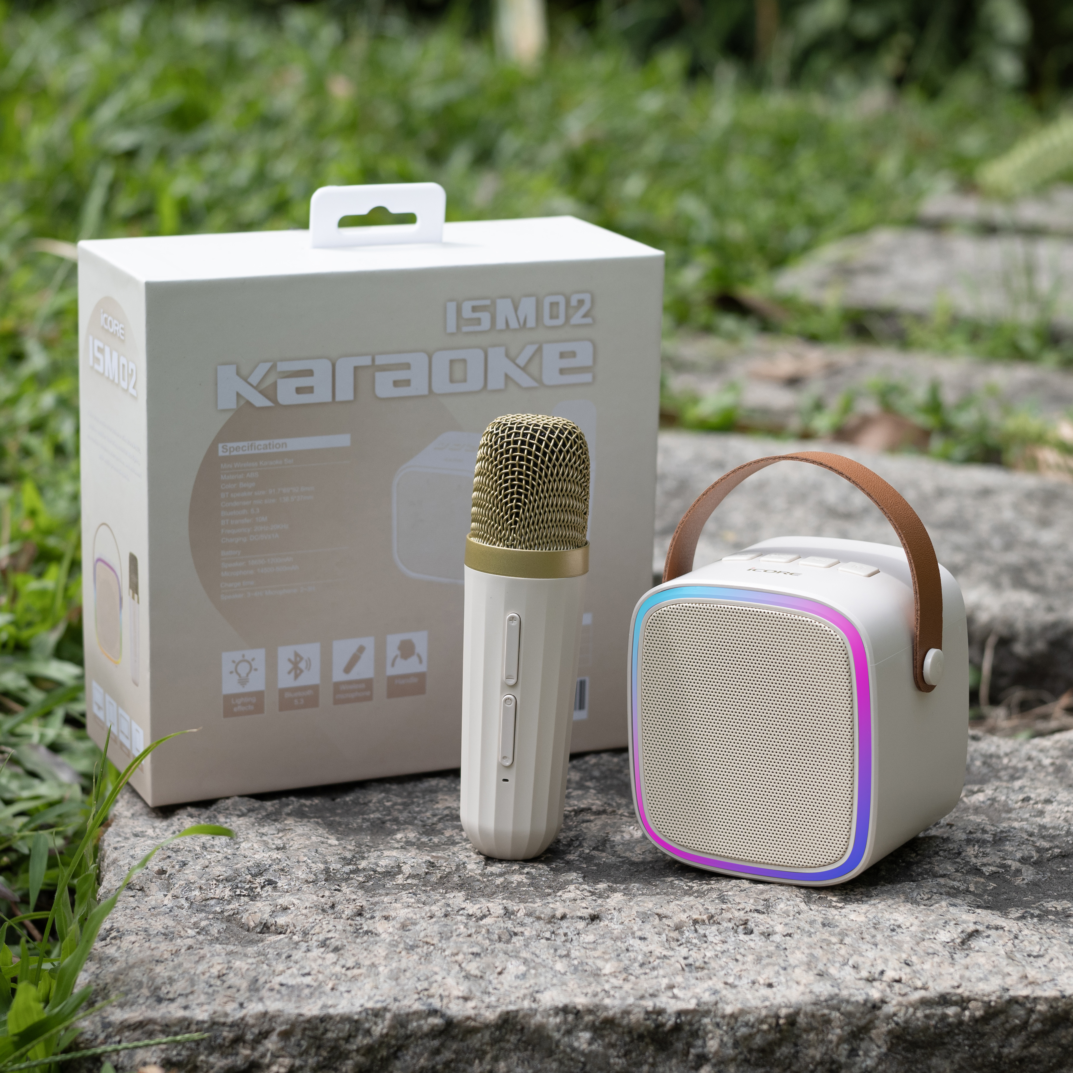 Bộ Loa Karaoke Mini Bluetooth iCore ISM02 Kèm 01 Micro - Hàng chính hãng