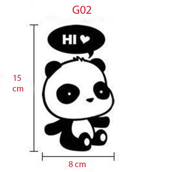 Miếng Dán Decal Hình Gấu Trúc Dễ Thương Trang Trí Nhà Cửa, Ổ Cắm Điện, Cửa Kính FD01