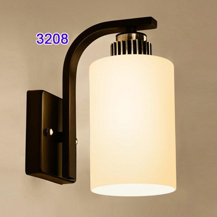 Đèn tường  phong cách Bắc Âu thân tối màu chao thủy tinh trắng Tg32080
