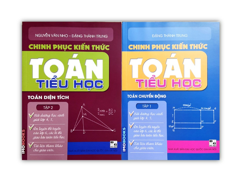 Sách - Combo Chinh phục kiến thức Toán tiểu học tập 1 (Toán chuyển động) + tập 2 ( Toán diện tích)