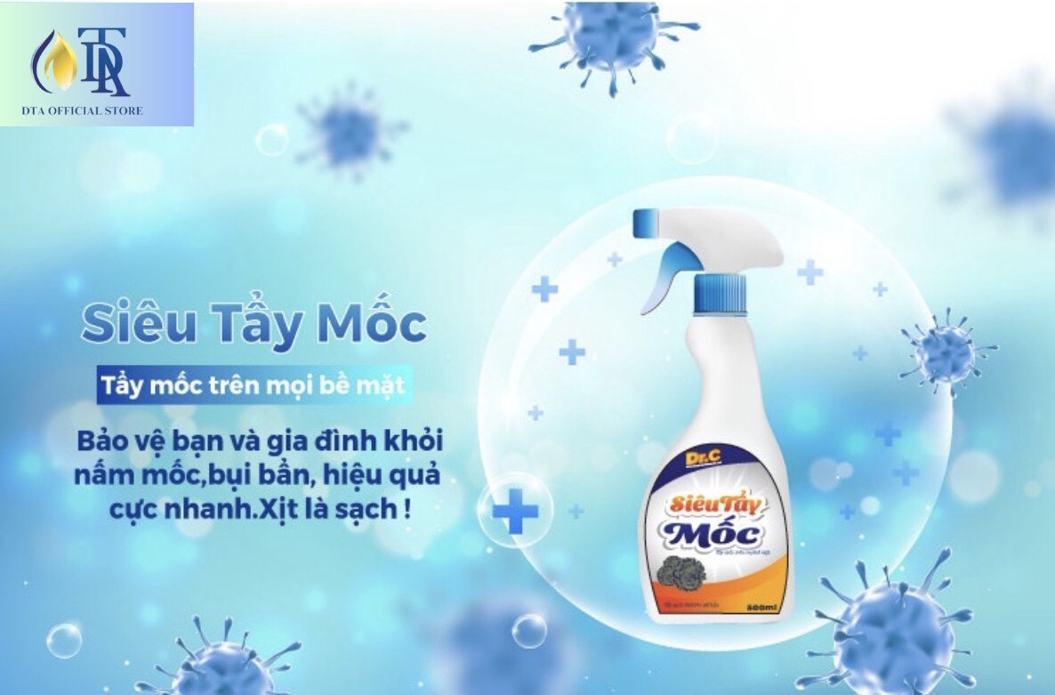 Combo Tẩy Mốc Quần Áo,Tẩy Mốc Tường,Tẩy Mốc Gioăng Cao Su Máy Giặt,Tẩy Mốc Nệm Gối Siêu Sạch,Tẩy Khe Cửa Ố Đen Dr.C 300ml