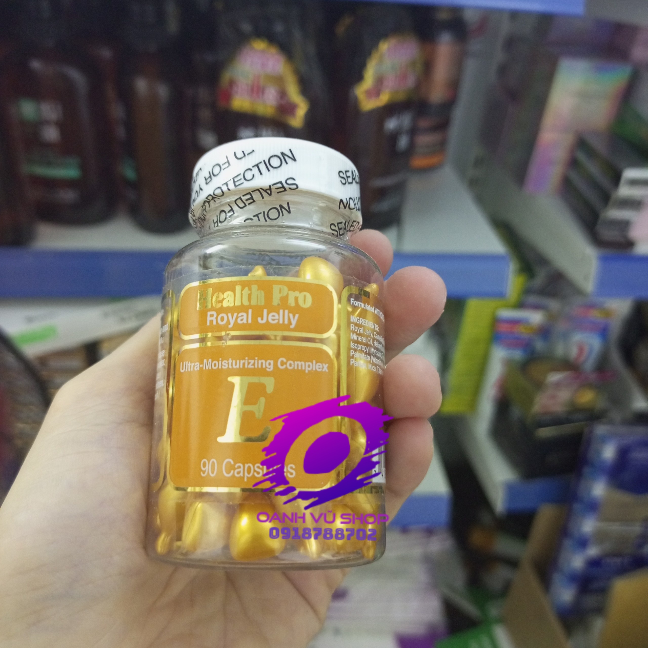 Viên nang dưỡng da sữa ong chúa vitamin E Health Pro Royal Jelly thoa mặt của Mỹ USA