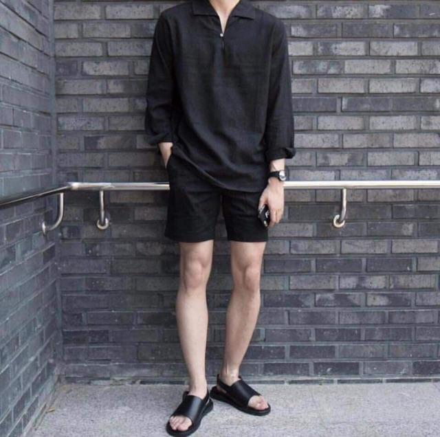 QUẦN SHORT KAKI ĐEN Nam Nữ UNISEX