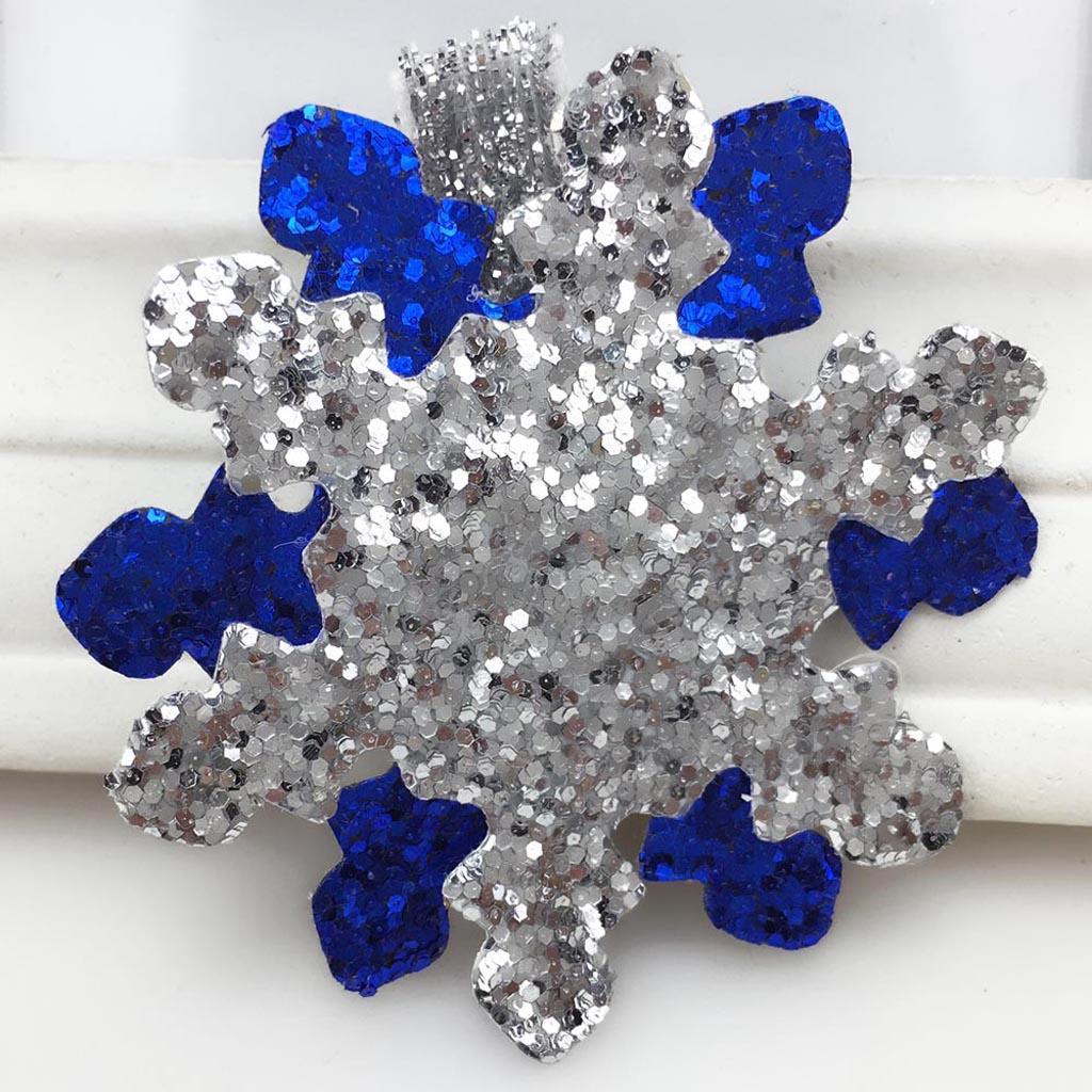 2-8pack 1Pc Sequins Snowflake Hair Clip Barrettes Hairpin Kids Girls Silver Blue