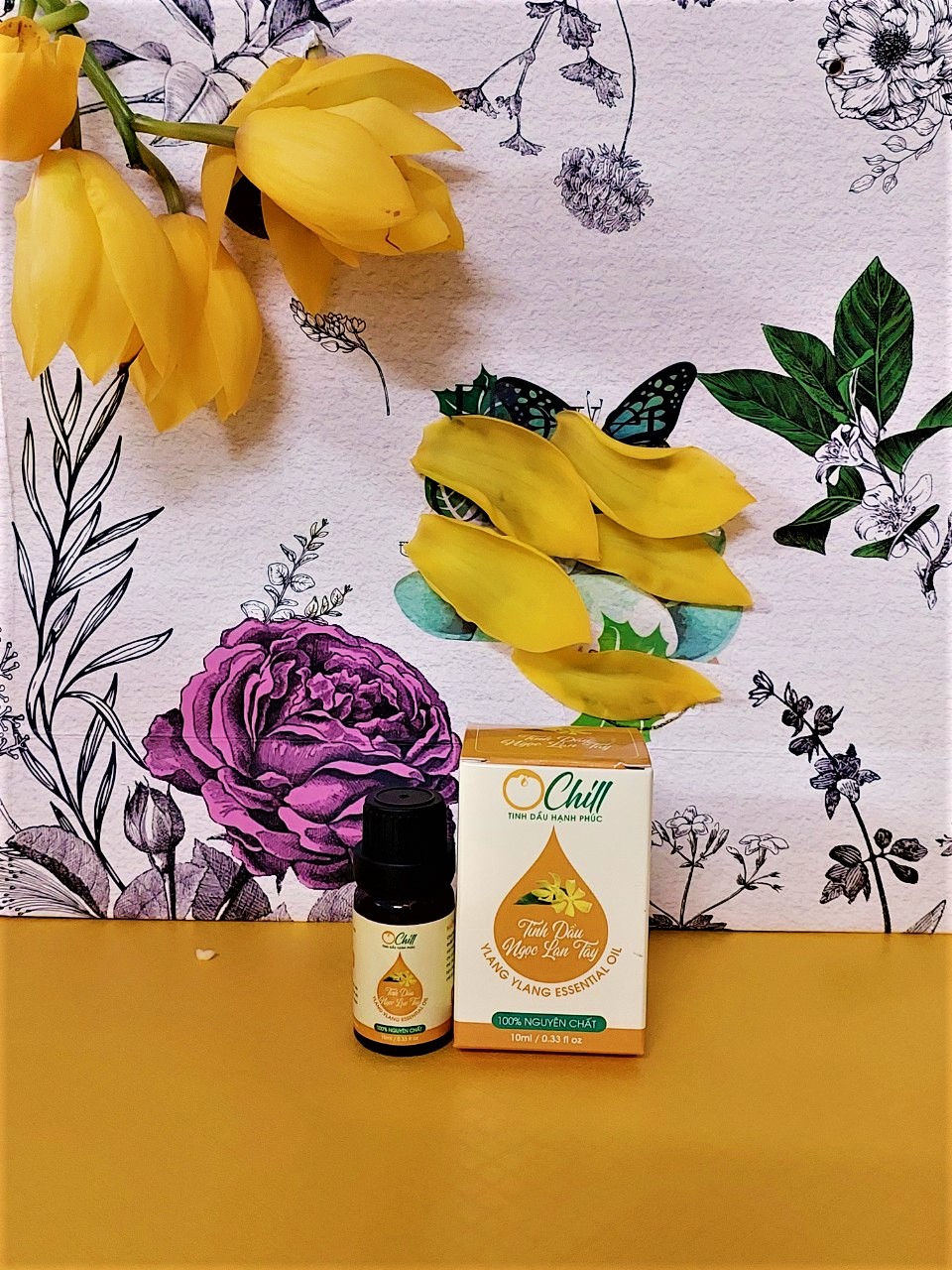 Tinh Dầu Ngọc Lan Tây OCHILL, Nguyên Chất 100%, Ylang Ylang Essential Oil - Kiểm Định QUATEST, COA