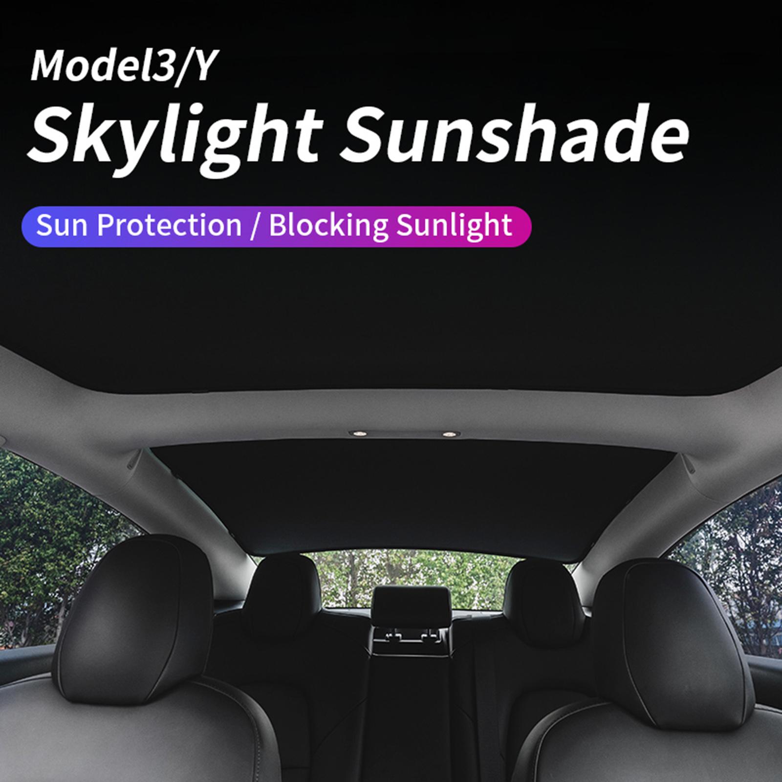 Front and Rear Glass Roof Sunshade Window Sunroof Sun Shade Sun Protection for Tesla Model 3