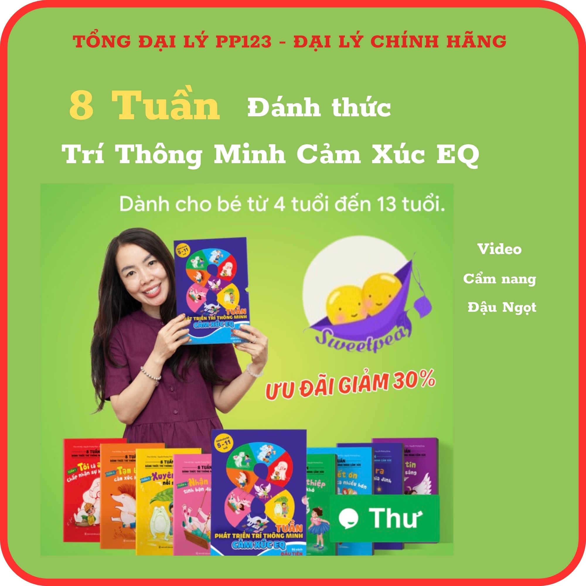 Bộ 8 tuần Đánh thức trí thông minh cảm xúc - Bộ hỗ trợ thực hành rèn luyện EQ cho bé