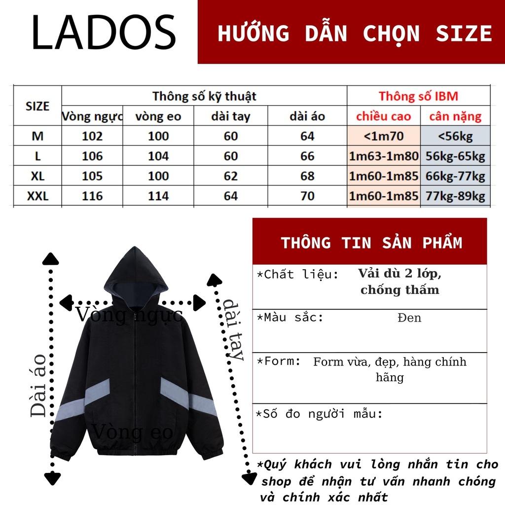 Áo khoác dù nam có mũ 2 lớp chống thấm LADOS-2085 túi trong, thời trang, phong cách