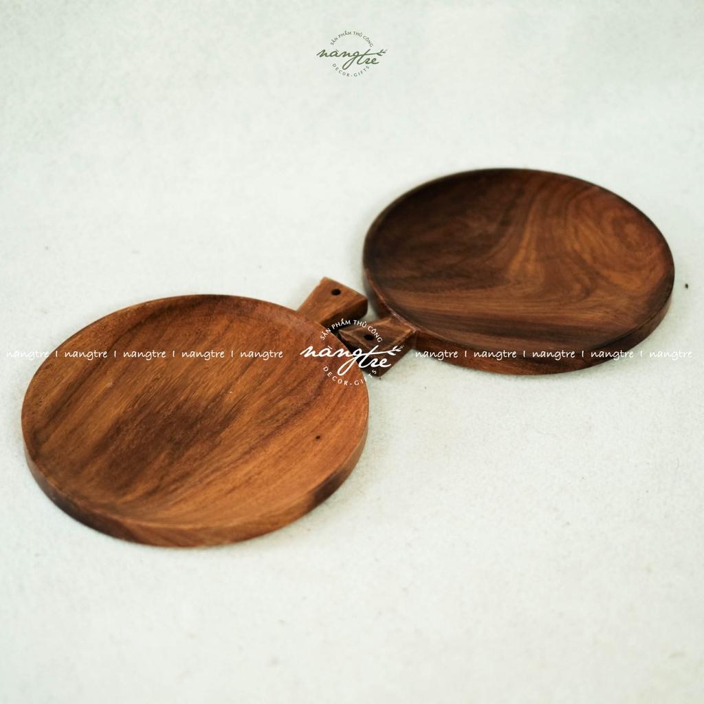 Khay gỗ tay cầm, Khay gỗ trang trí thức ăn, Square wooden tray