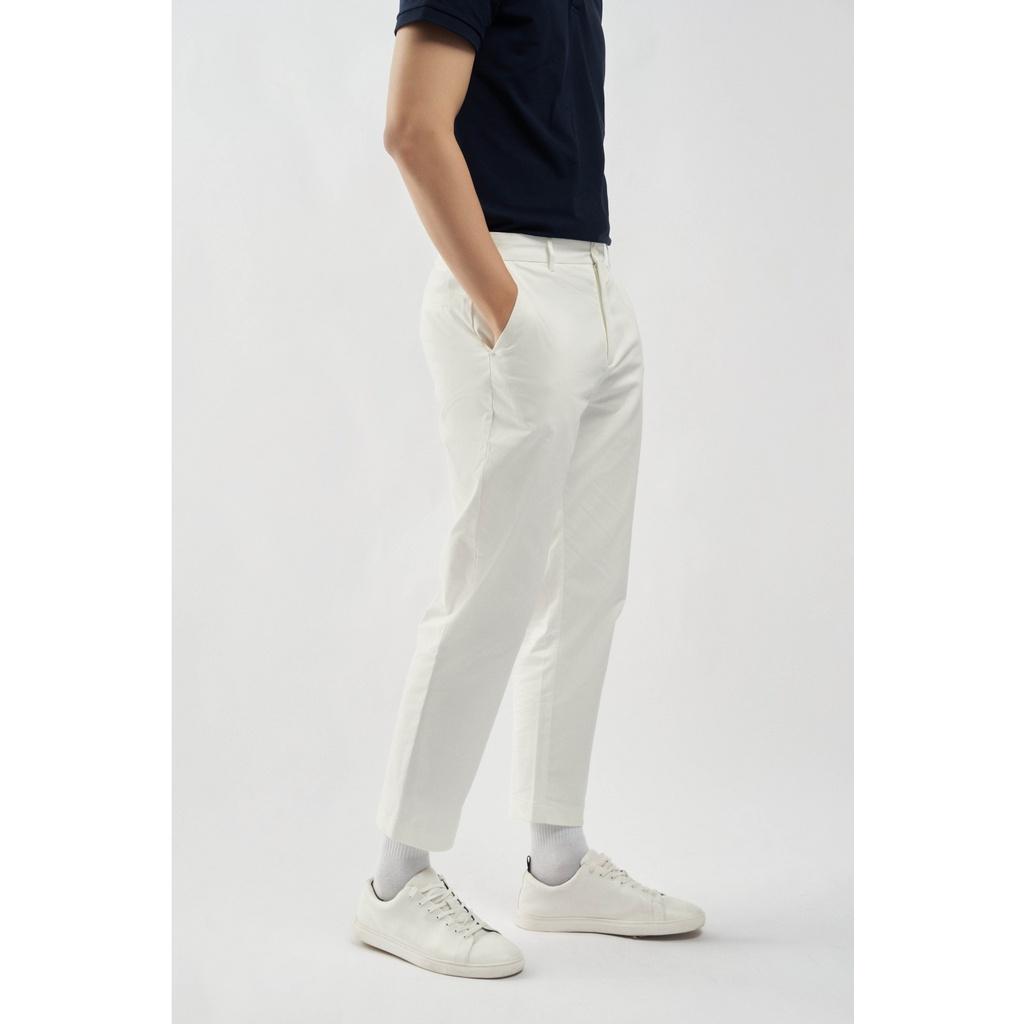 QUẦN KAKI NAM Lưng V form slim crop (2 màu) cotton cao cấp có độ co giãn - 10F21PCA027 | LASTORE MENSWEAR