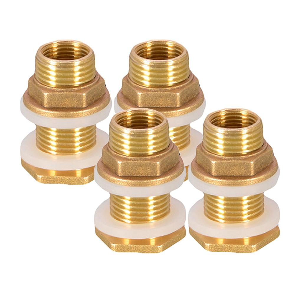 4pcs Solid Brass Water Tank Connector Garden Hose Adapter DN15