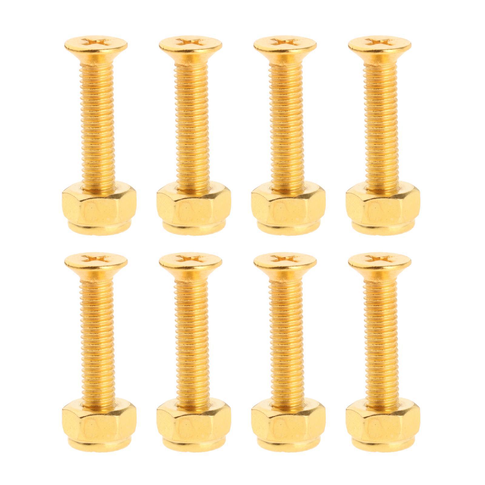 8x Skateboard Hardware Set Skate Bolts Parts Standard Longboard Mounting Screws Bolts Set