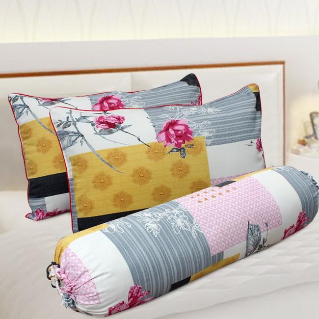 COMBO 2 VỎ GỐI NẰM VÀ 1 ÁO GỐI ÔM (35 x 100 cm), VẢI COTTON THẮNG LỢI SIÊU BỀN - giao mẫu ngẫu nhiên