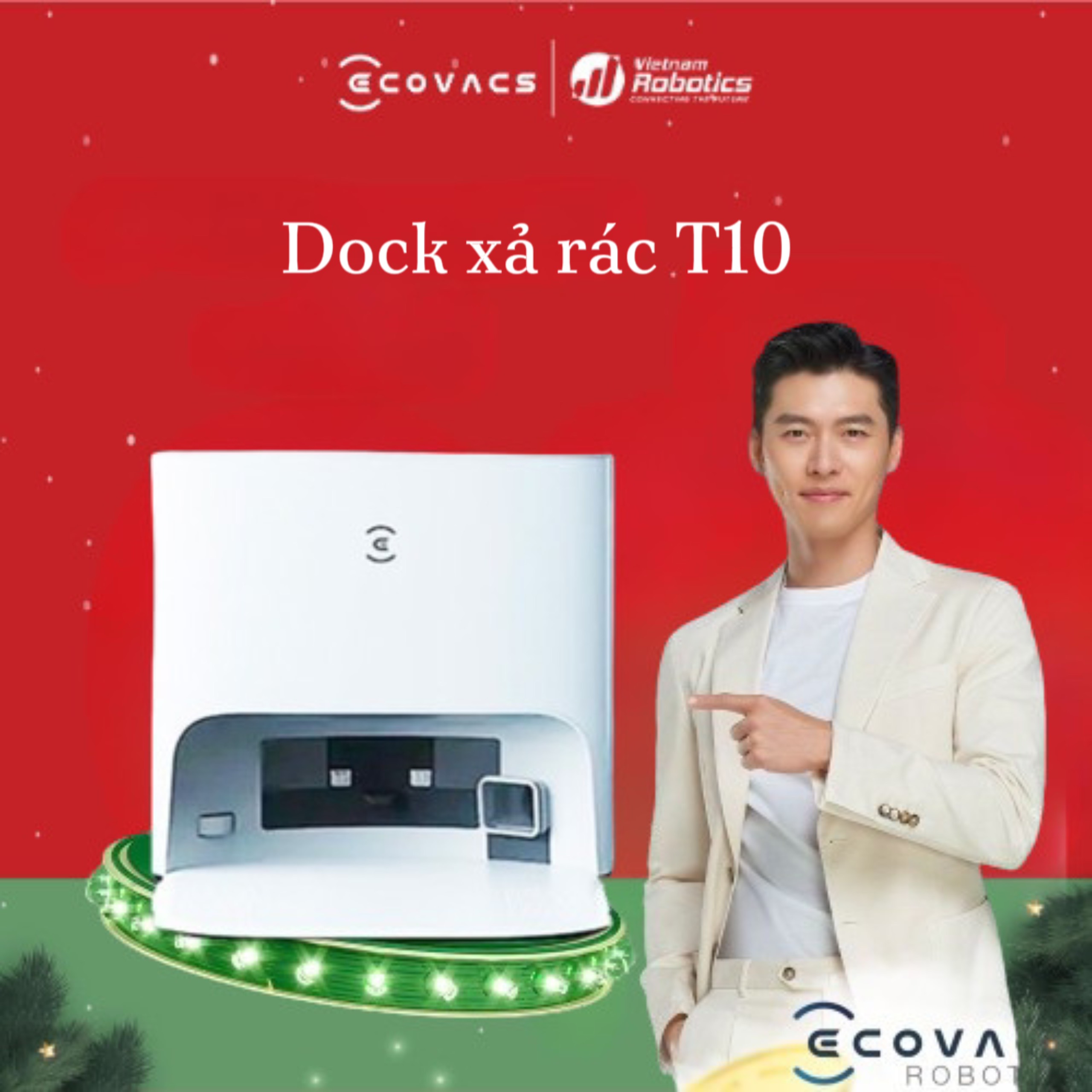 Dock sạc hút rác tự động cho robot hút bụi lau nhà Ecovacs Deebot T10 - Hàng Chính Hãng