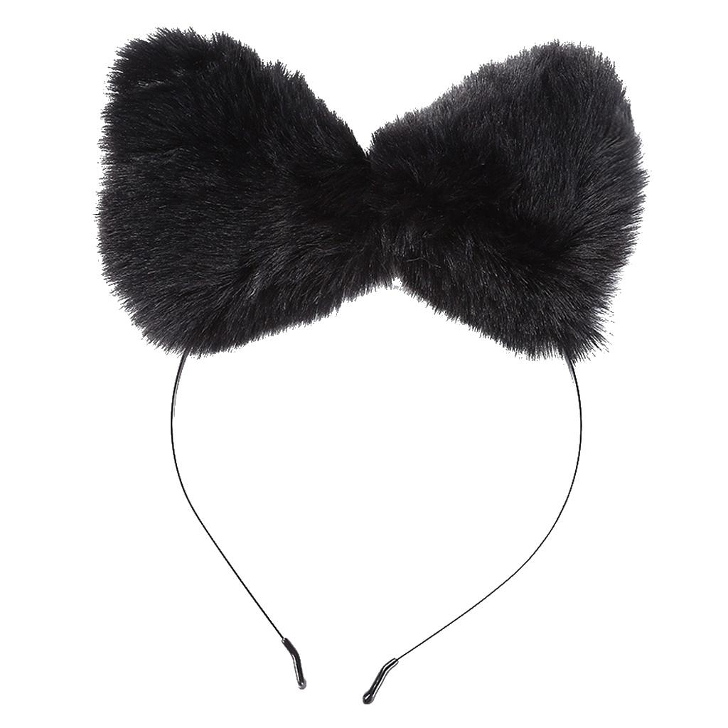 Cat Ears Hairband Hair Clip Accessories Plush Elastic Party Halloween Cosplay Costume