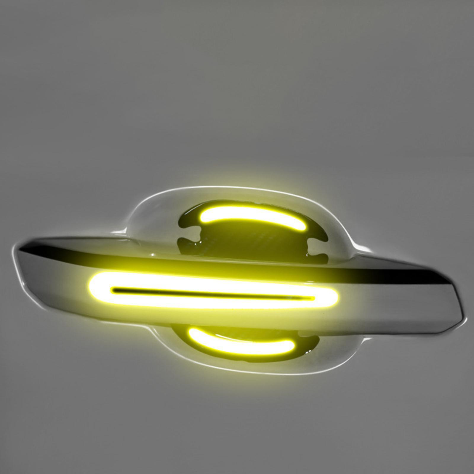 8 Pieces Universal Car Door Handle Scratch Protector Reflector Stickers