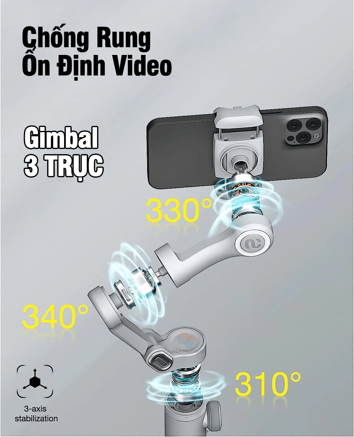 Tay cầm gimbal chống rung điện thoại Smart X | Smart X Pro có đèn trợ sáng, có APP, dõi theo vật thể, hàng chính hãng