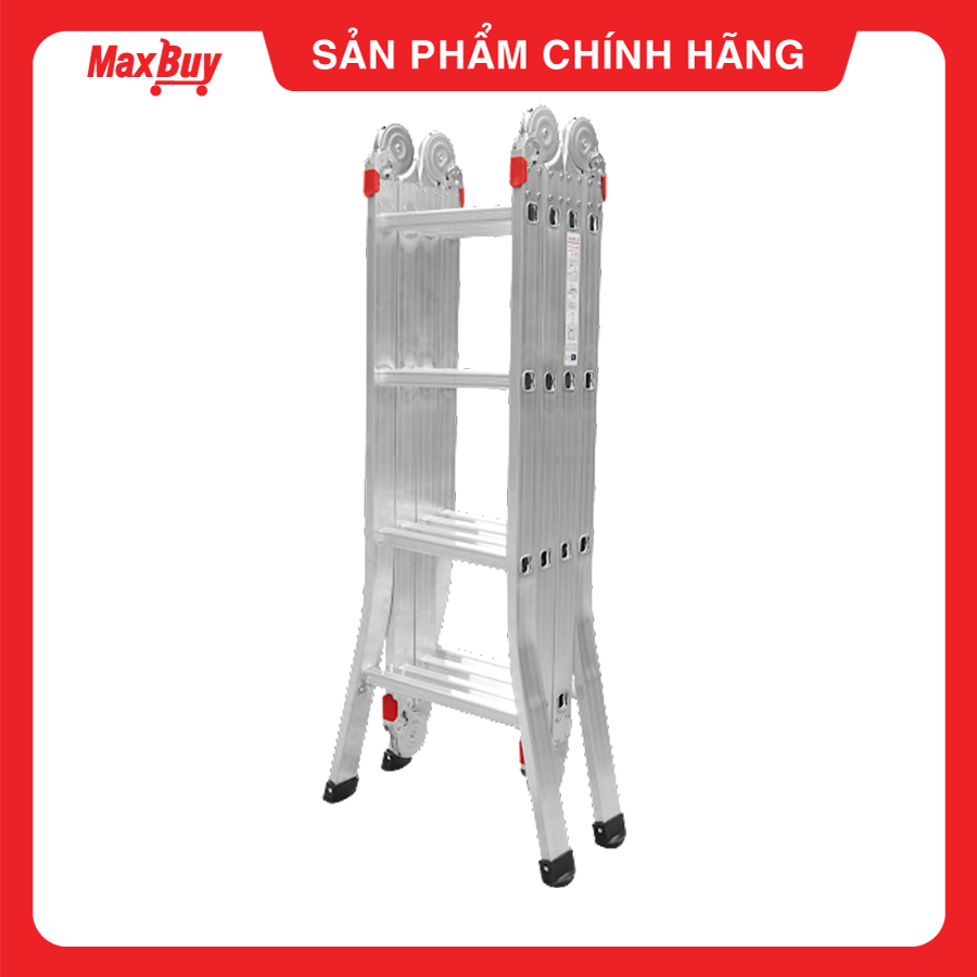 Thang nhôm gấp đa năng 4 khúc  Ameca chân choãi - 1m8 - 2m3 - 2m9