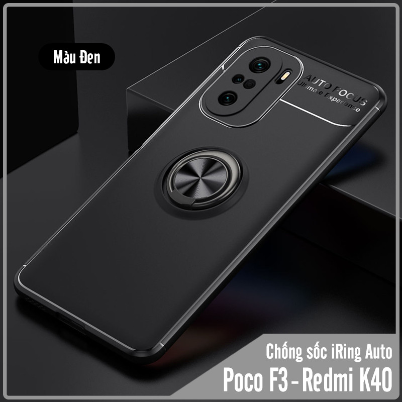 Ốp lưng cho Xiaomi Poco F3 - Redmi K40 chống sốc iRing Auto Focus - Hàng nhập khẩu