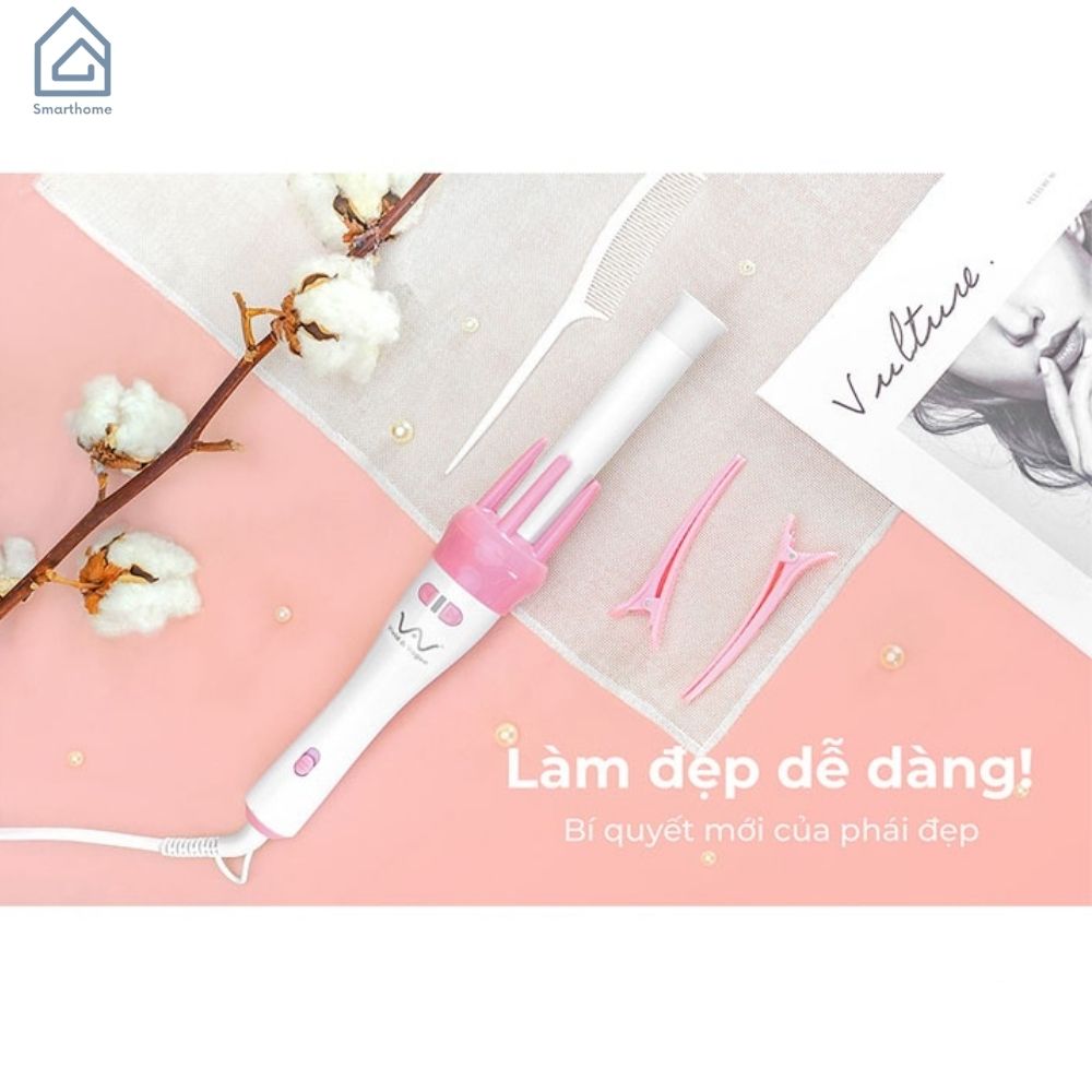 Máy Uốn Tóc Làm Xoăn Xoay Tự Động 360 Độ Hàng FULL BOX Chính Hãng MINIIN - Tặng Máy Ép Tóc