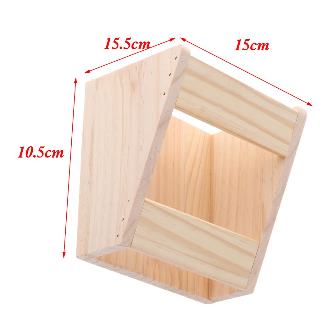 Natural Wooden Hay Feeder Rabbit Feeder Pet Cage Fixed Hay Rack Manger