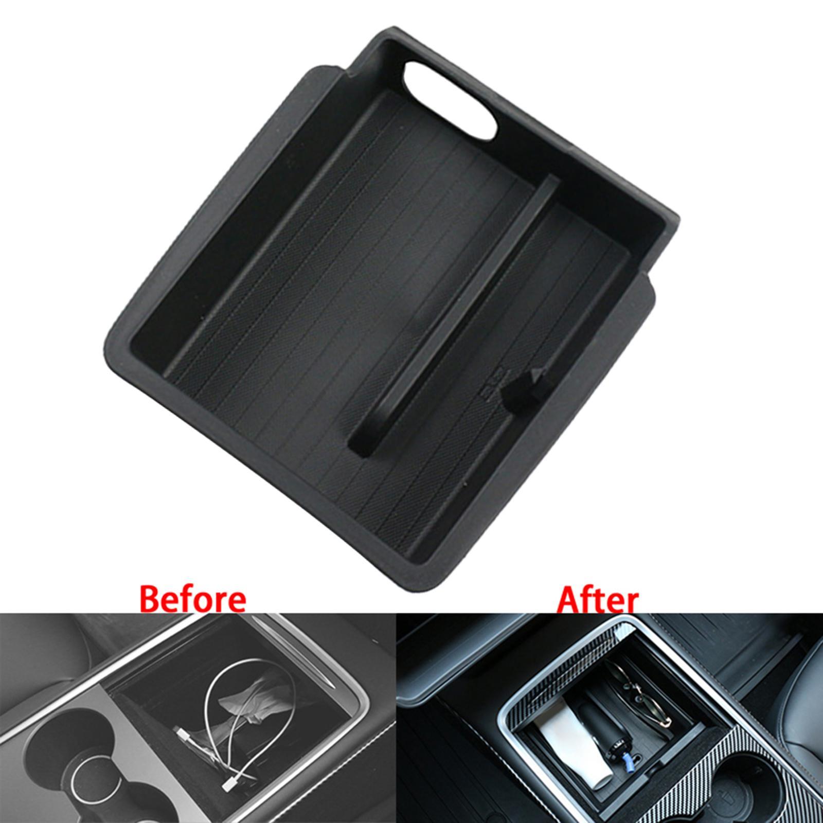 Black Storage Compartments Armrest Storage Box Replace Parts Cup Holder Durable Cards Change Lipstick Drawer Storage Box for  Y